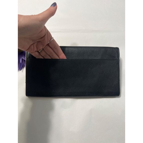 Liz Claiborne Black Leather Envelope Clutch Wallet - Picture 4 of 10